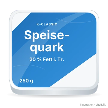 Illustration: Becher K-Classic Speisequark 20 % Fett, 250-g-Becher