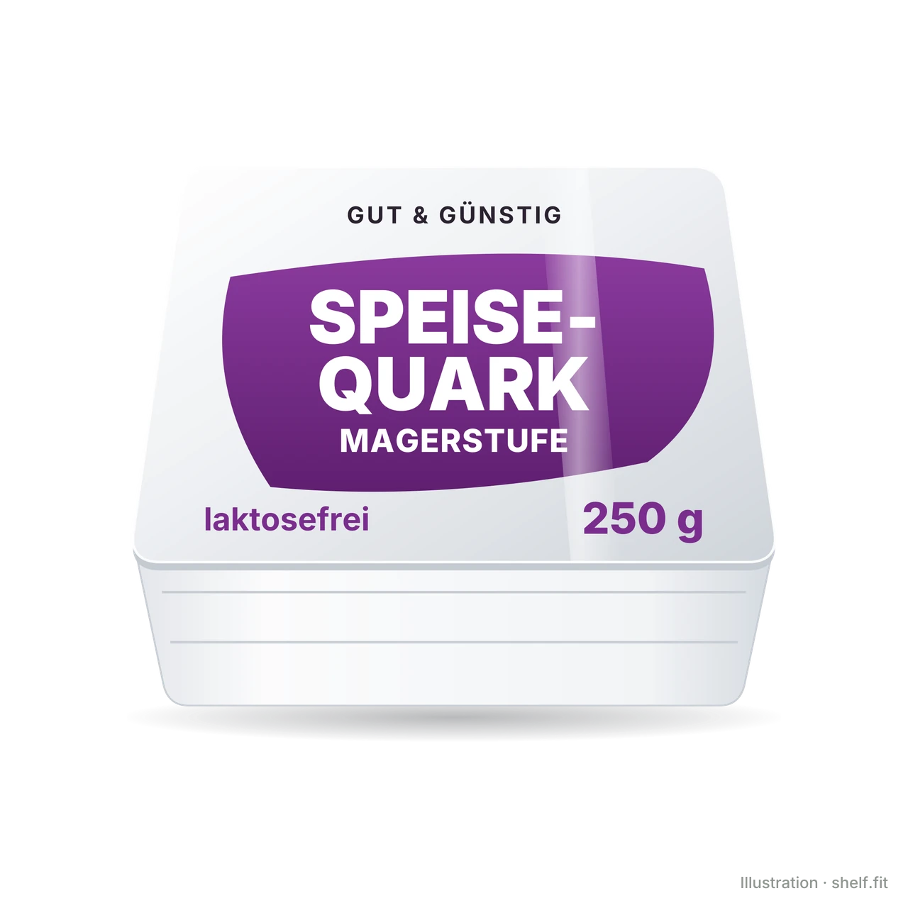 Illustration: Becher Gut & Günstig Speisequark Magerstufe, laktosefrei, 250-g-Becher