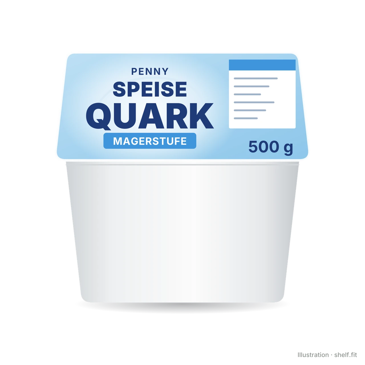 Illustration: Becher Penny Speisequark Magerstufe, 500-g-Becher