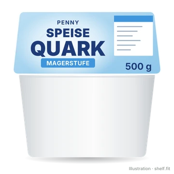 Illustration: Becher Penny Speisequark Magerstufe, 500-g-Becher