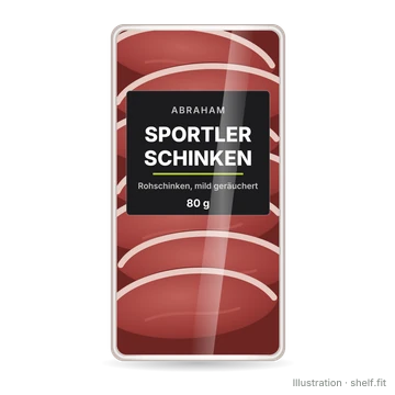 Illustration: Vakuumpackung Abraham Sportler Schinken, 80 g