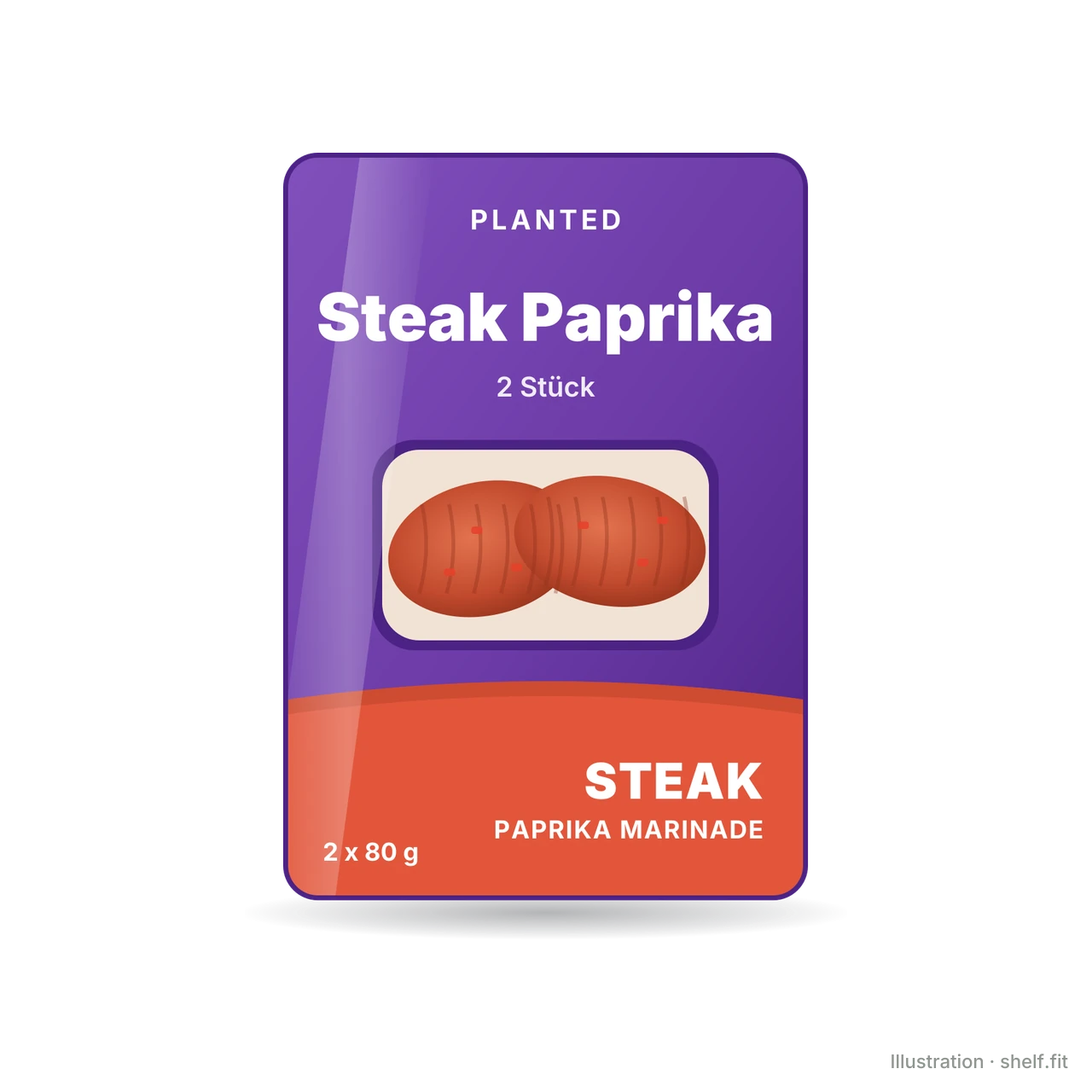 Illustration: Packung planted.steak Paprika, 2 x 80 g