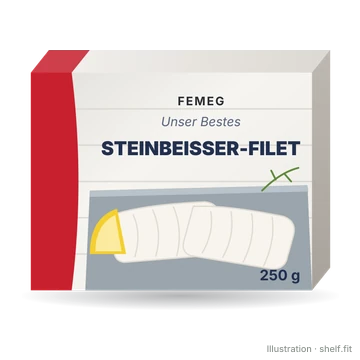 Illustration: Packung Femeg MSC Steinbeißer-Filet, 250 g
