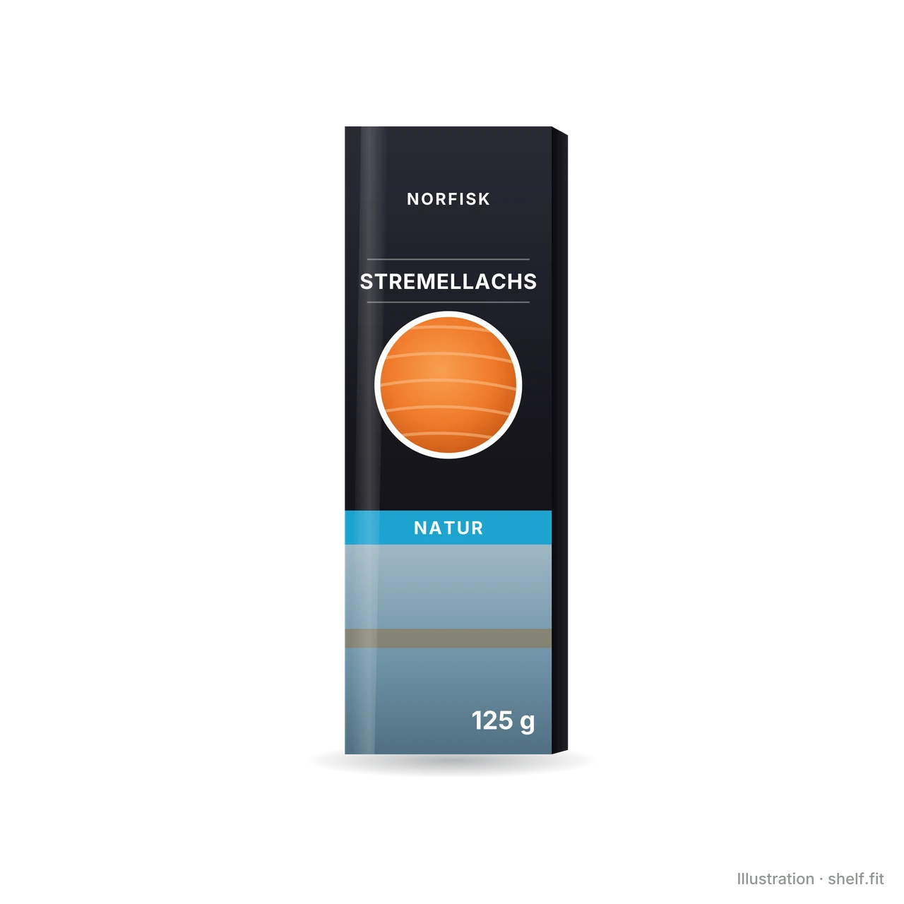 Illustration: Packung Norfisk Stremellachs Natur, 125 g