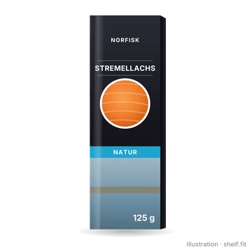 Illustration: Packung Norfisk Stremellachs Natur, 125 g