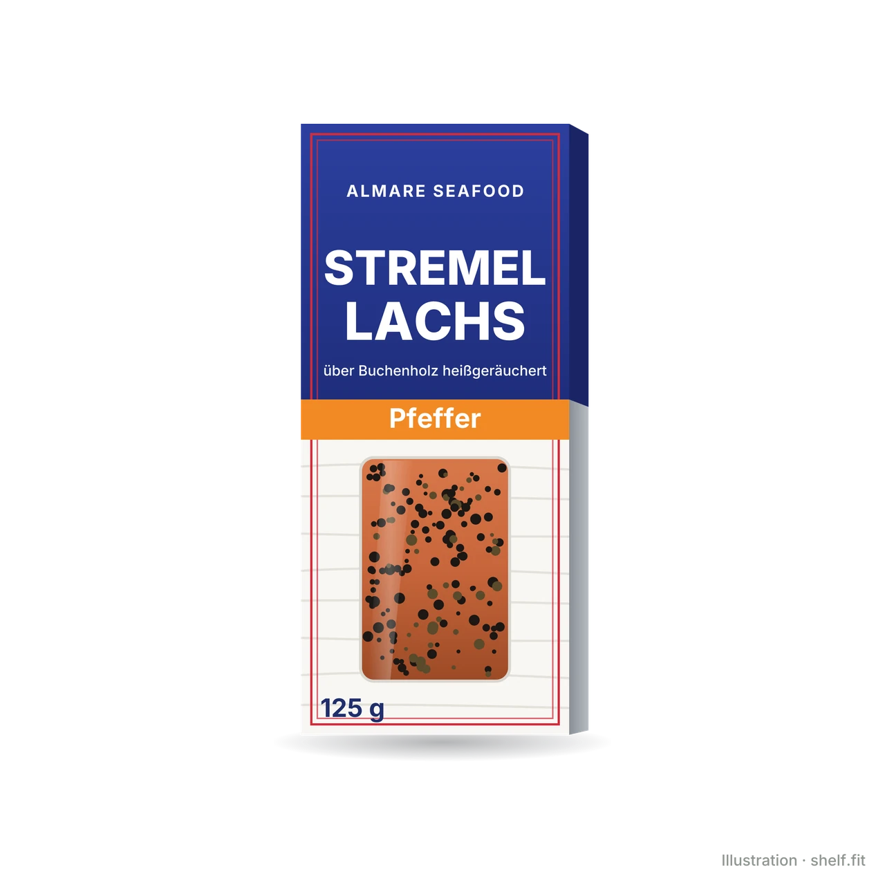 Illustration: Almare Seafood Stremellachs Pfeffer, 125-g-Packung