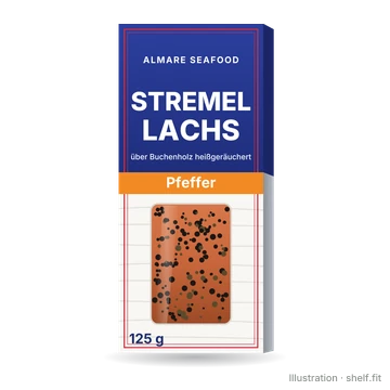 Illustration: Almare Seafood Stremellachs Pfeffer, 125-g-Packung