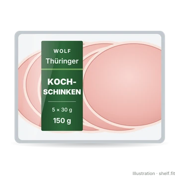 Illustration: Wolf Thuringian cooked ham tray, 150 g