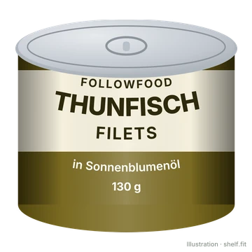 Illustration: Thunfisch Filets in Bio-Sonnenblumenöl