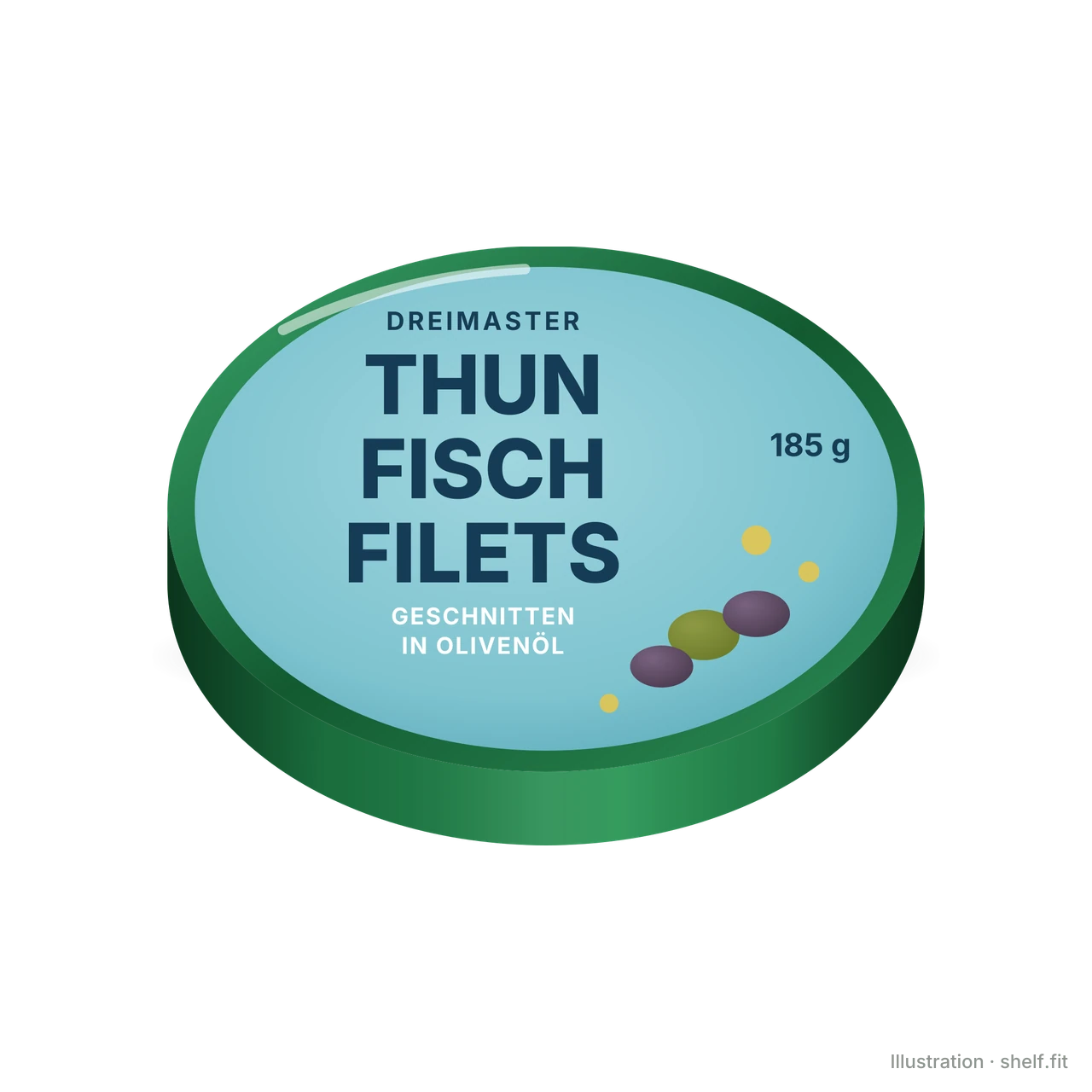 Illustration: Dose Dreimaster Thunfisch Filets in Olivenöl, 185 g