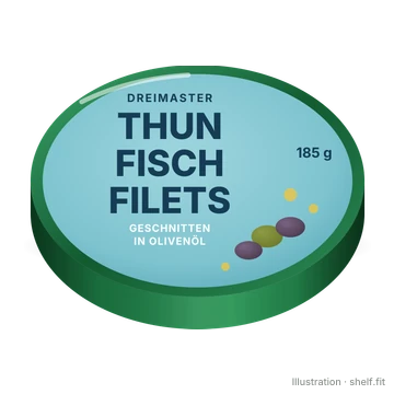Illustration: Dose Dreimaster Thunfisch Filets in Olivenöl, 185 g