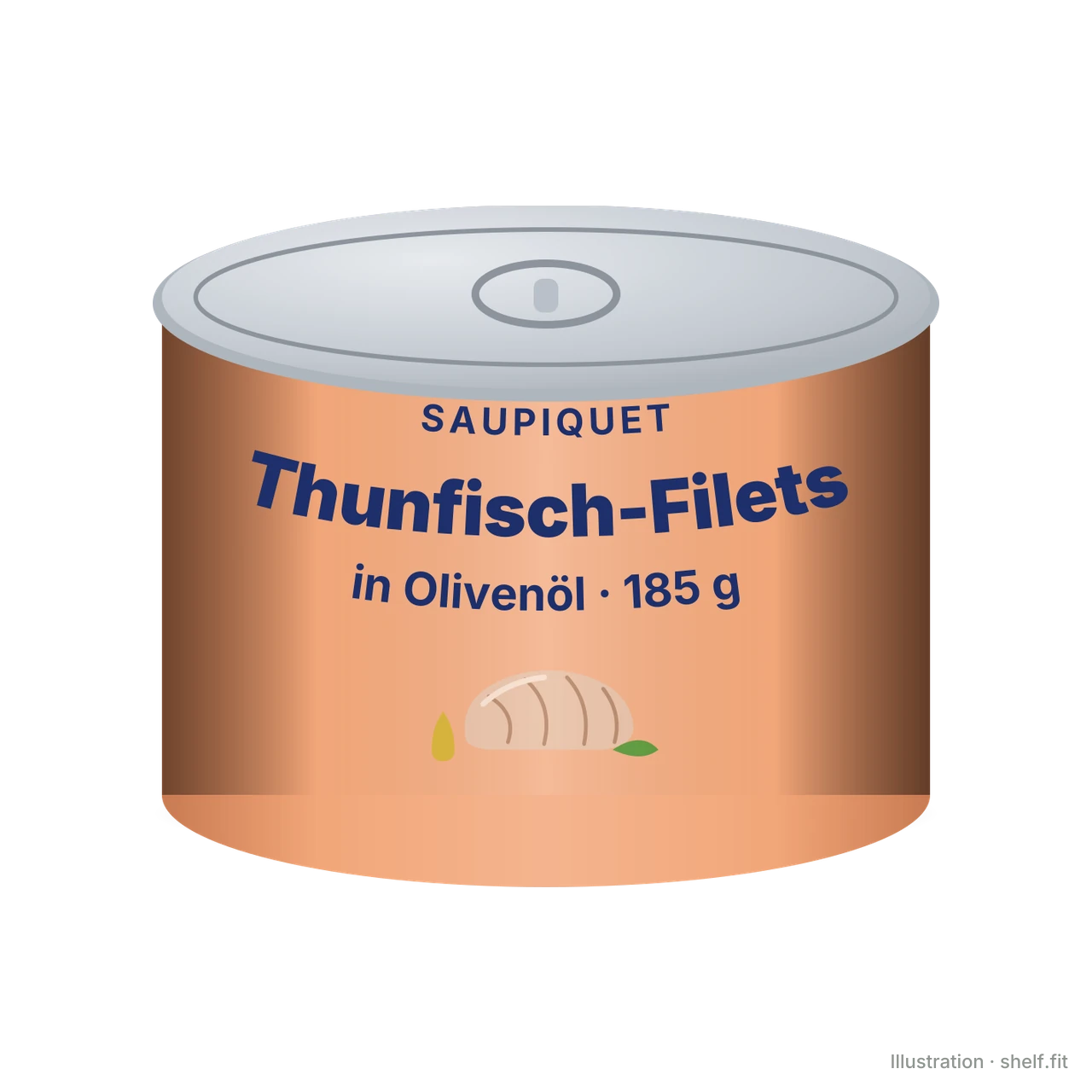 Illustration: Dose Saupiquet Thunfisch-Filets in Olivenöl, 185 g