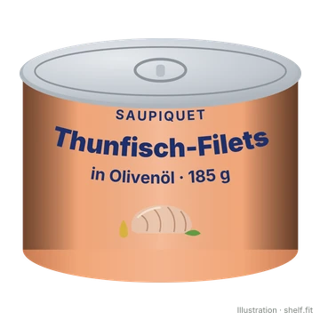 Illustration: Dose Saupiquet Thunfisch-Filets in Olivenöl, 185 g