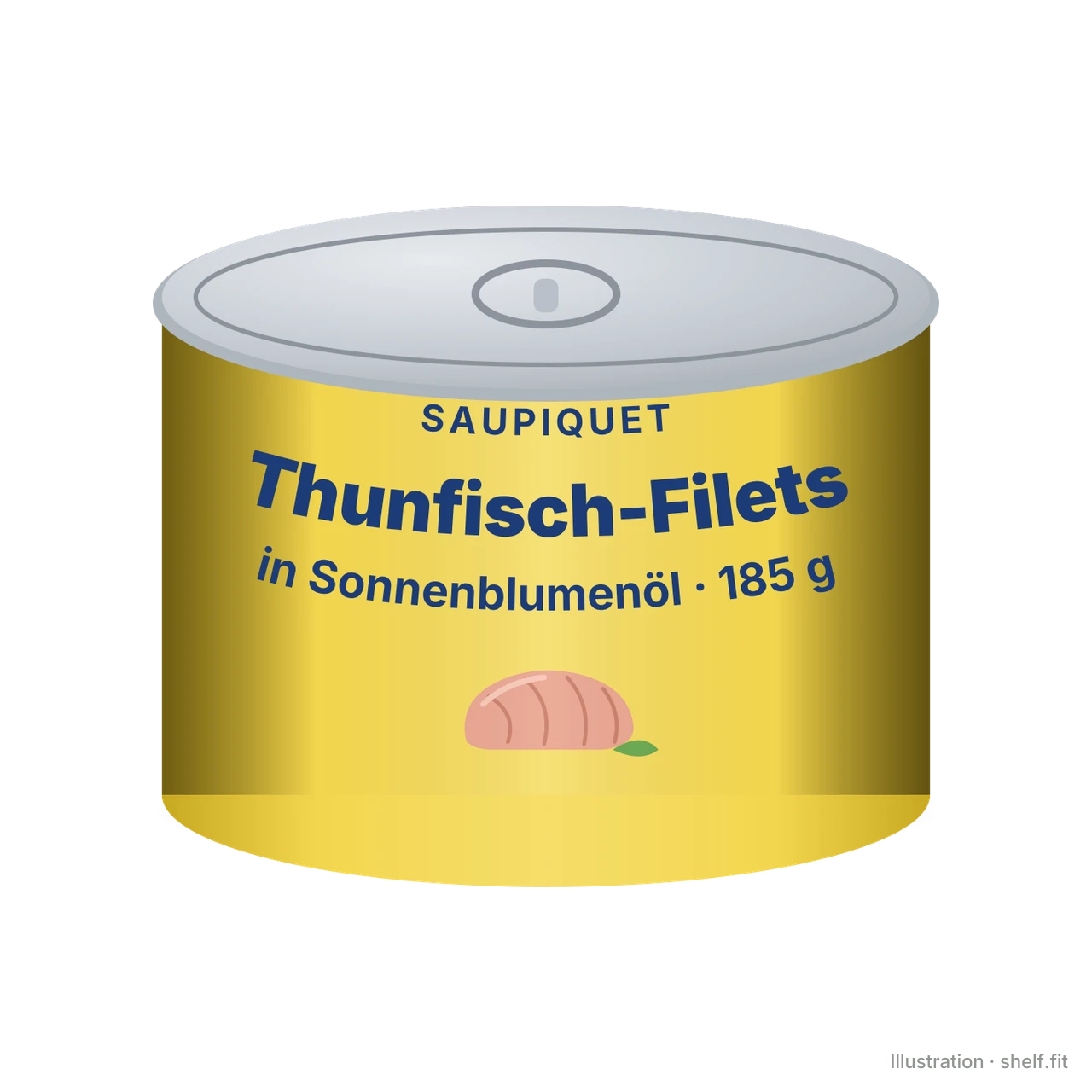 Illustration: Dose Saupiquet Thunfisch-Filets in Sonnenblumenöl, 185 g