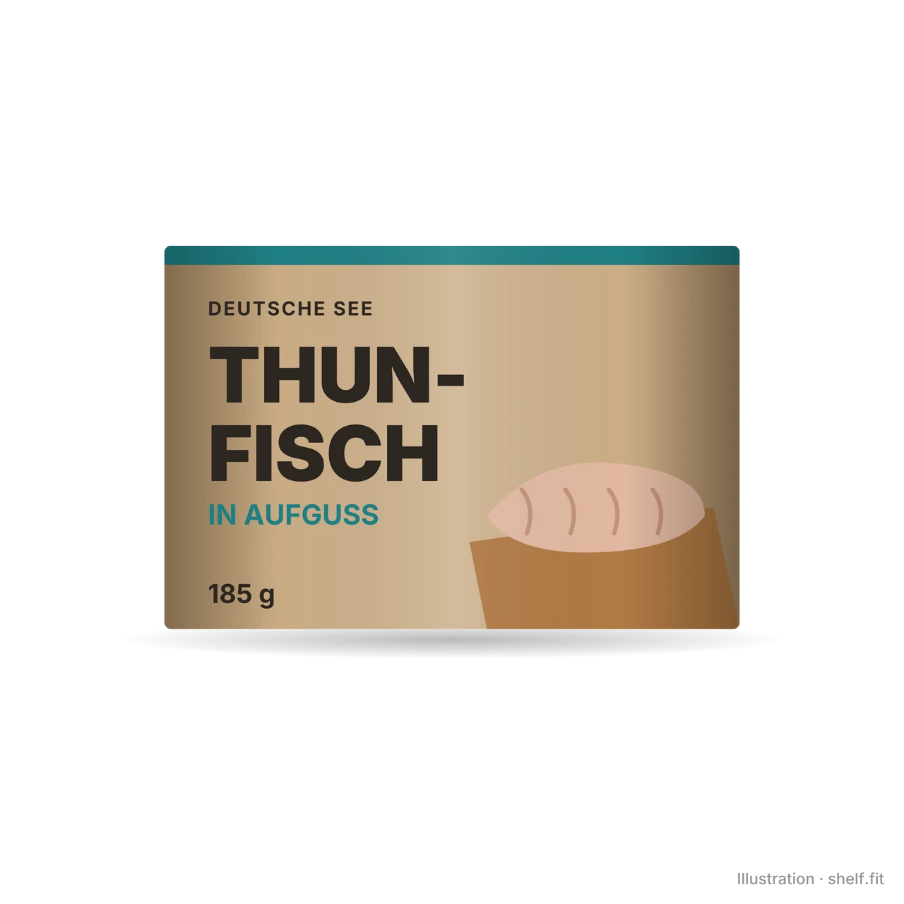 Illustration: Kartonhülle Deutsche See Thunfisch im Aufguss, 185 g
