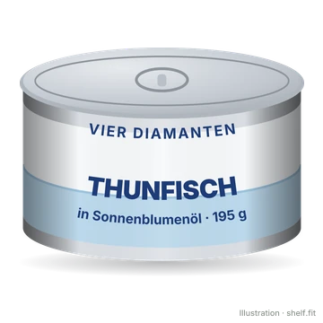 Illustration: Dose Vier Diamanten Thunfisch in Sonnenblumenöl, 195 g