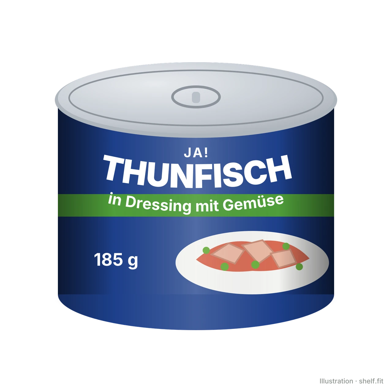 Illustration: ja! Tuna with Vegetables in Dressing can, 185 g