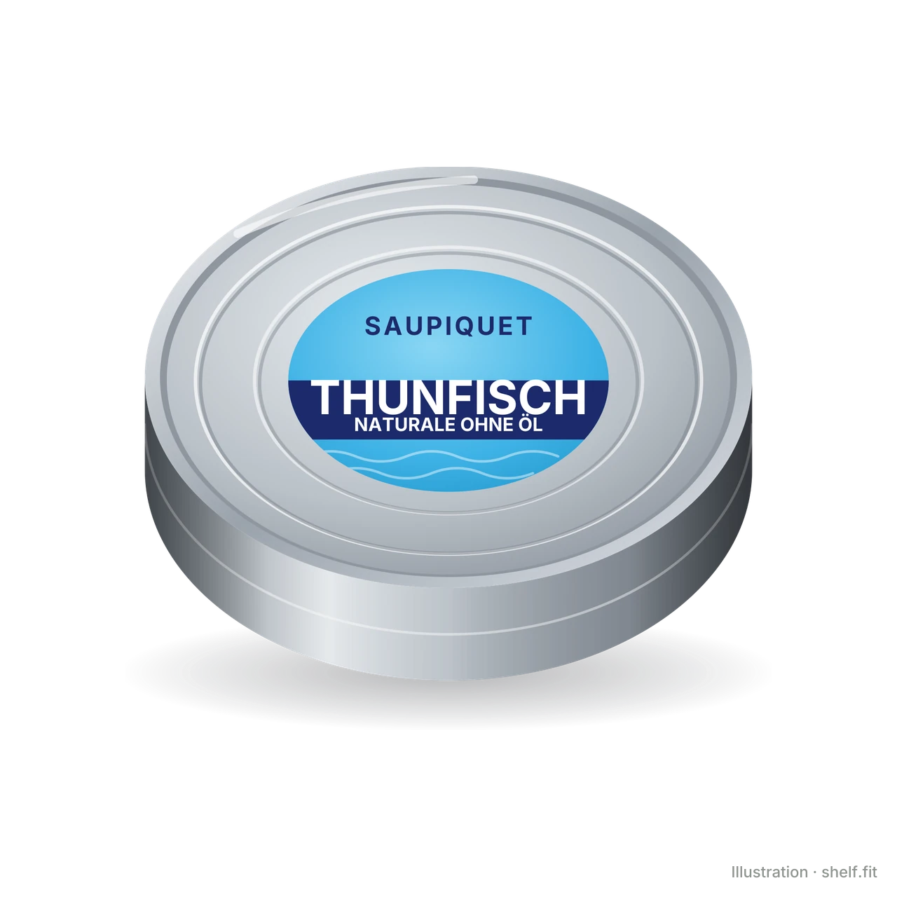 Illustration: Dose Saupiquet Thunfisch Naturale ohne Oel, 140 g, als holografisch-irisierende Transformation