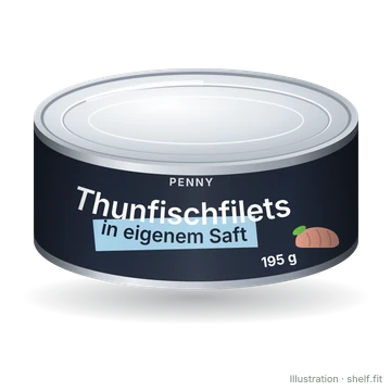 Illustration: Dose Penny Thunfischfilets in eigenem Saft, 195 g