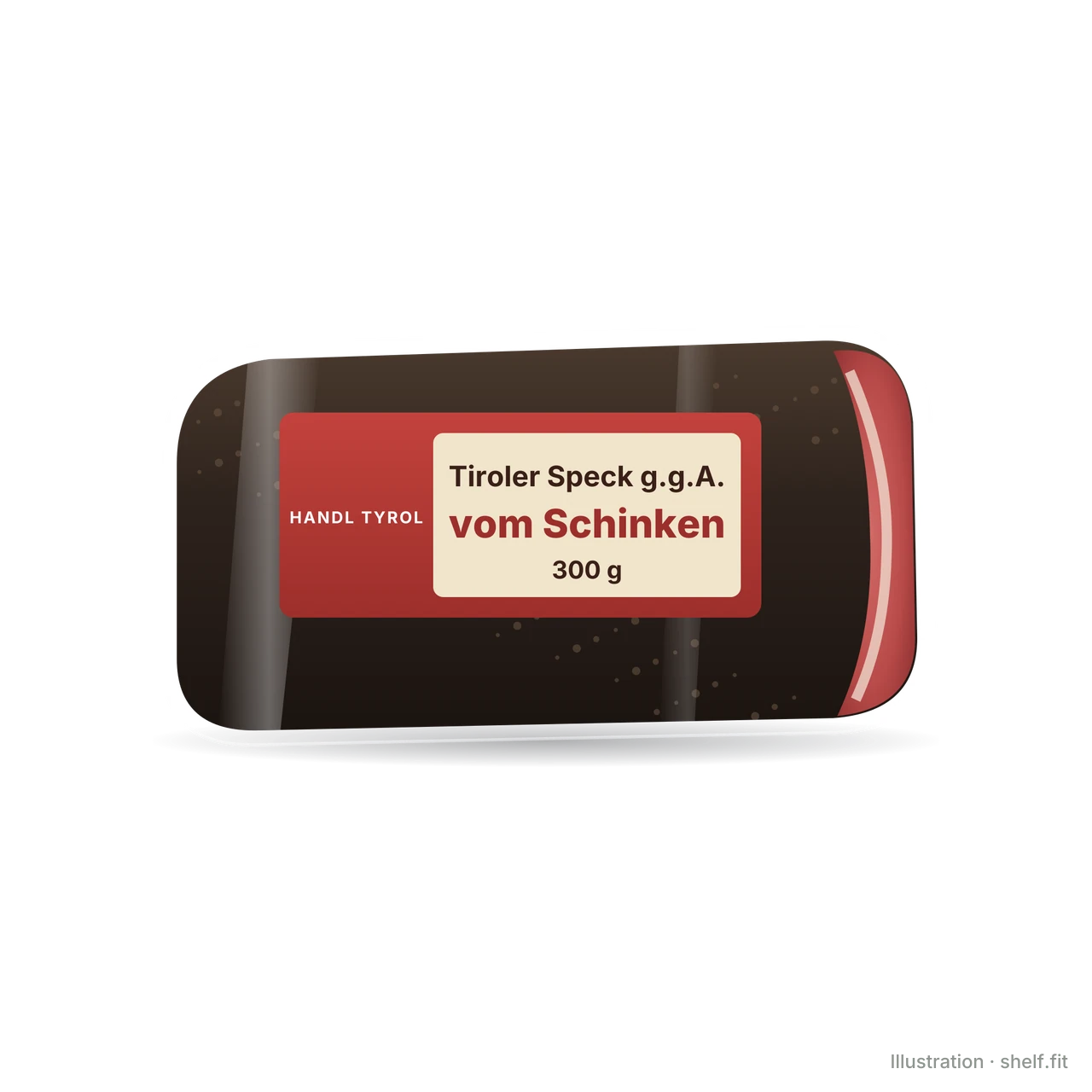 Illustration: Stück Handl Tyrol Tiroler Speck vom Schinken, 300 g