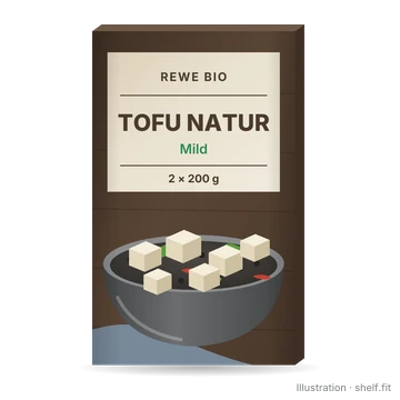 Illustration: Packung REWE Bio Tofu Natur Mild, 2 × 200 g