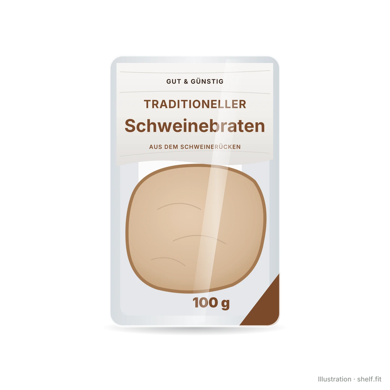 Illustration: Packung Gut & Günstig Traditioneller Schweinebraten, 100-g-Packung