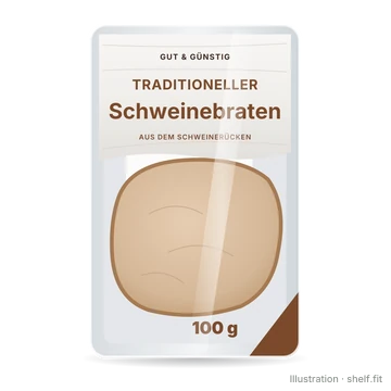 Illustration: Packung Gut & Günstig Traditioneller Schweinebraten, 100-g-Packung