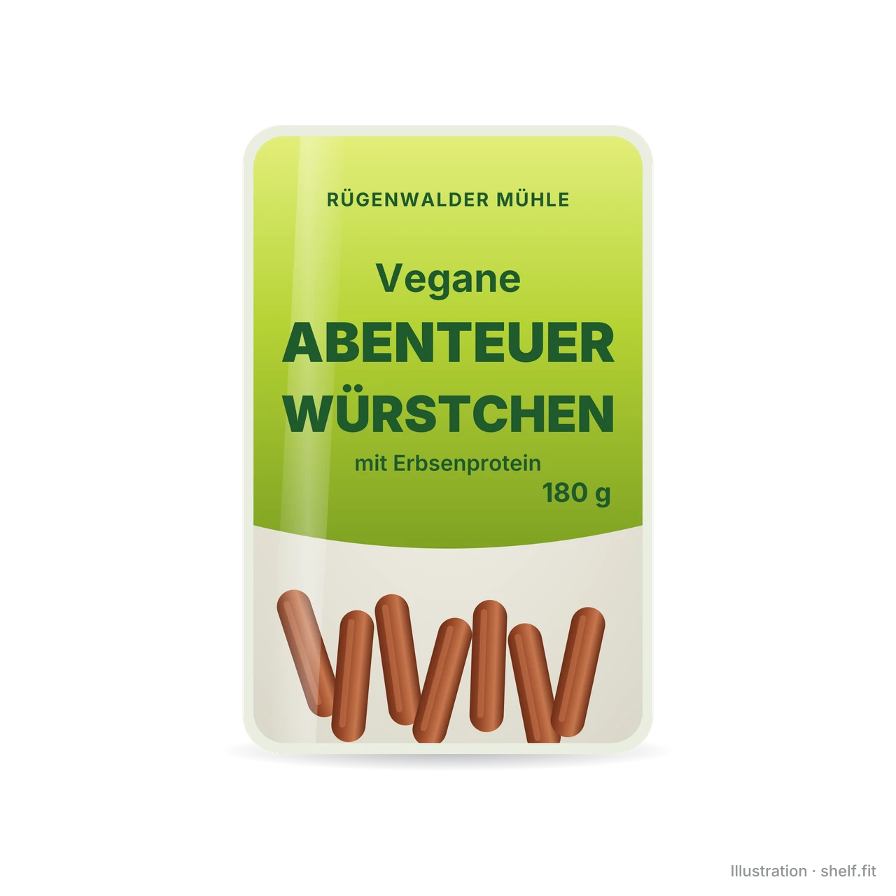 Illustration: Rügenwalder Mühle Vegan Adventure Mini Sausages pack, 180 g