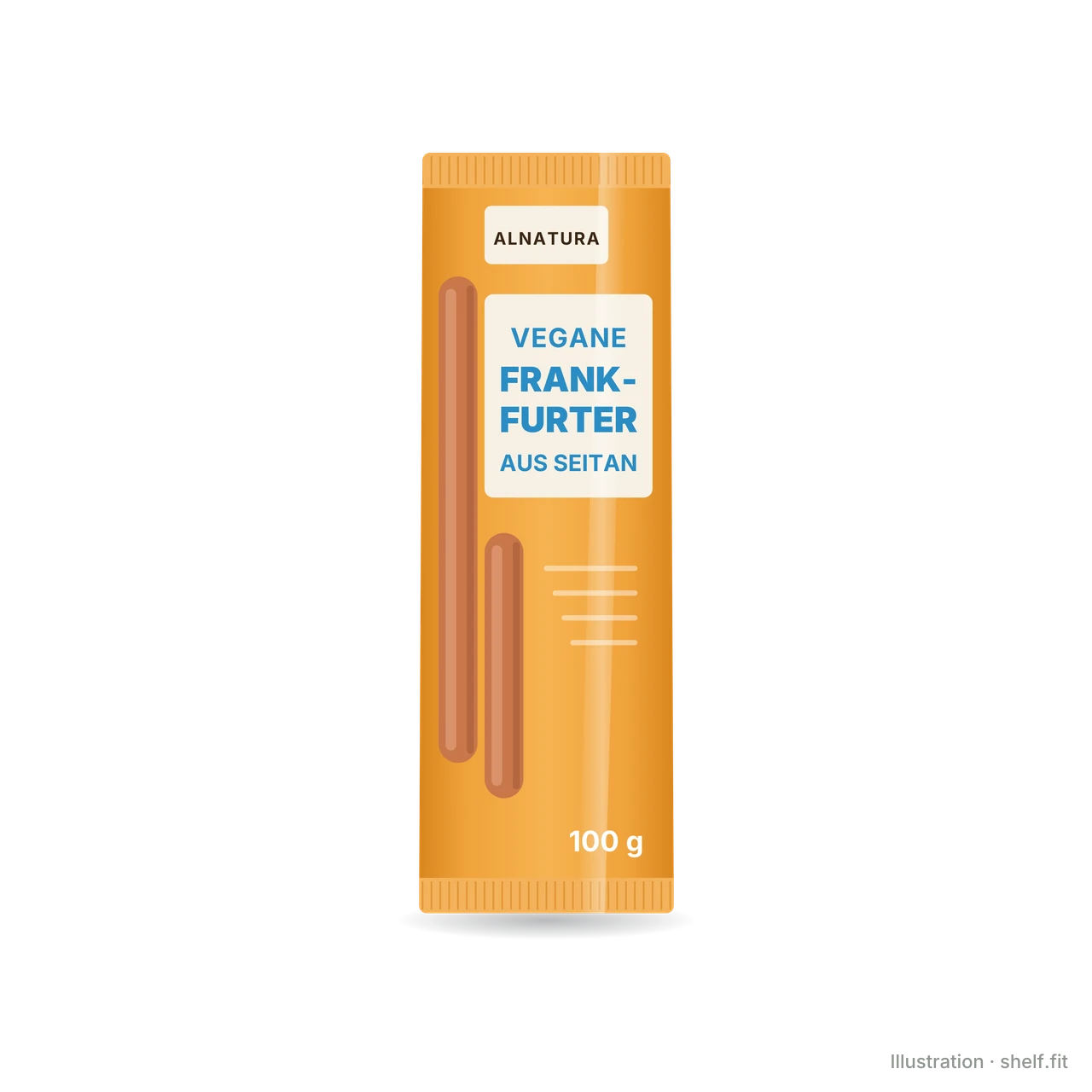 Illustration: Beutel Alnatura Vegane Frankfurter aus Seitan, 100 g