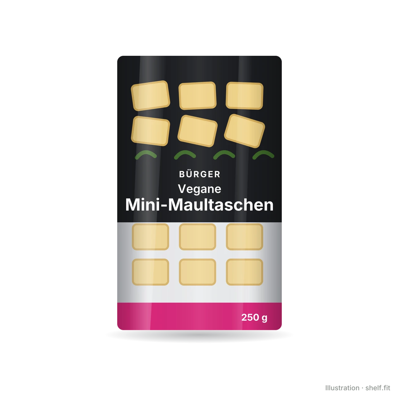 Illustration: Schale Bürger Vegane Mini-Maultaschen, 250 g