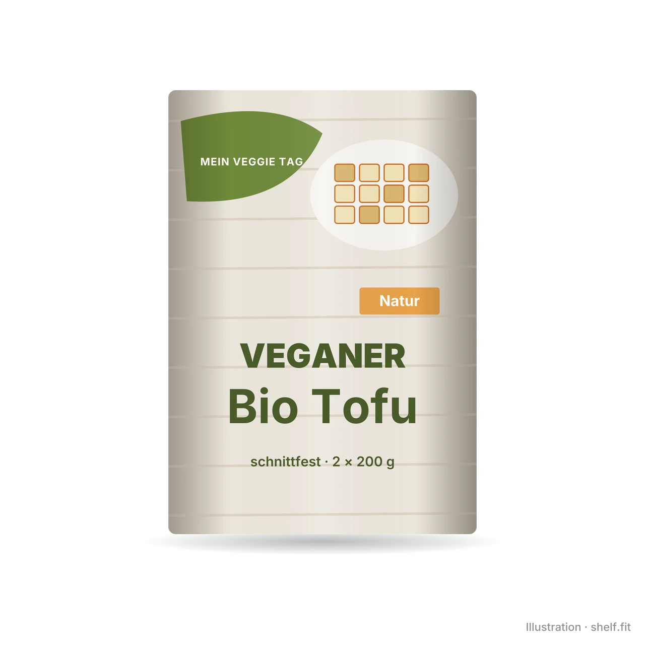 Illustration: Veganer Bio Tofu Natur
