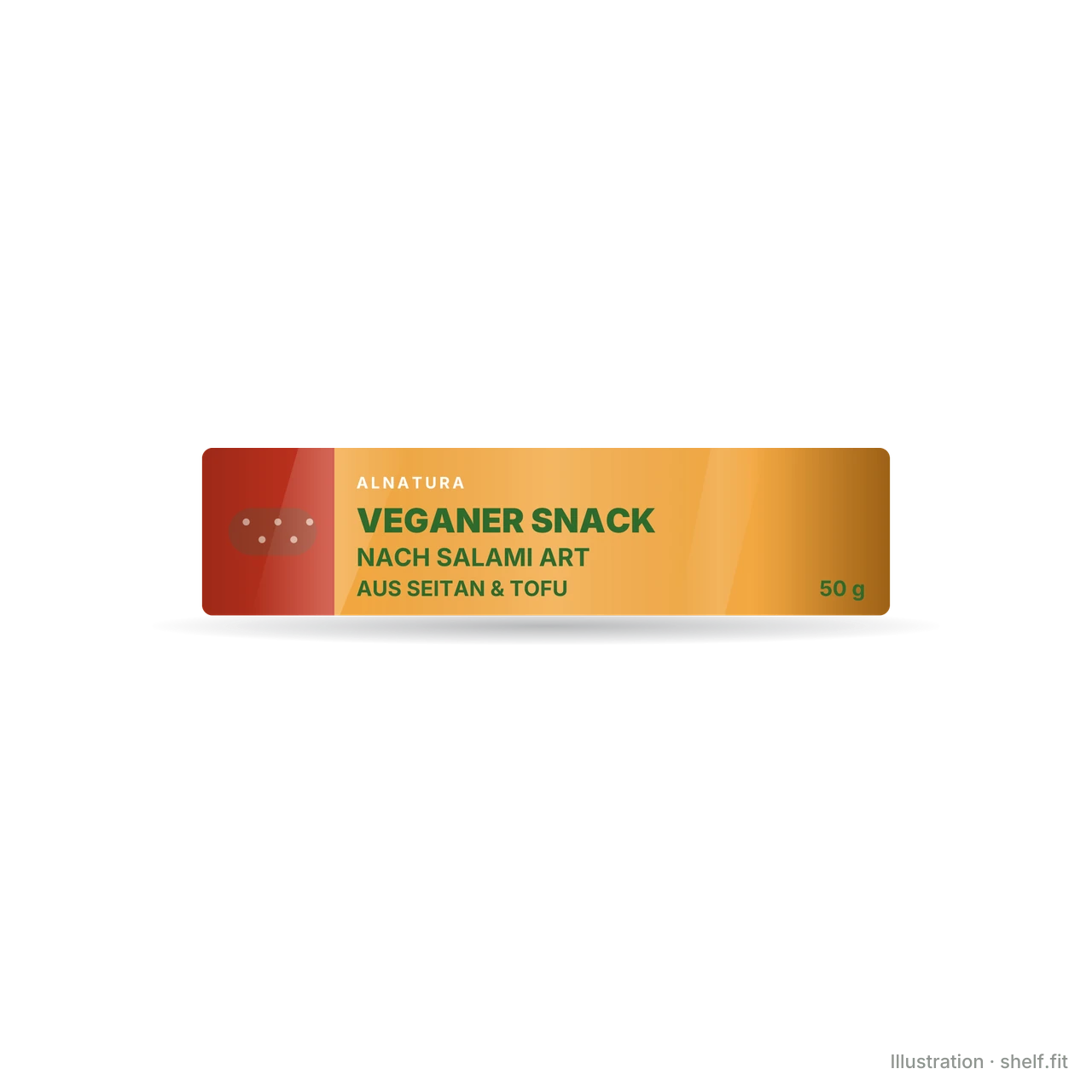 Illustration: Stick Alnatura Veganer Snack nach Salami Art aus Seitan & Tofu, 50 g