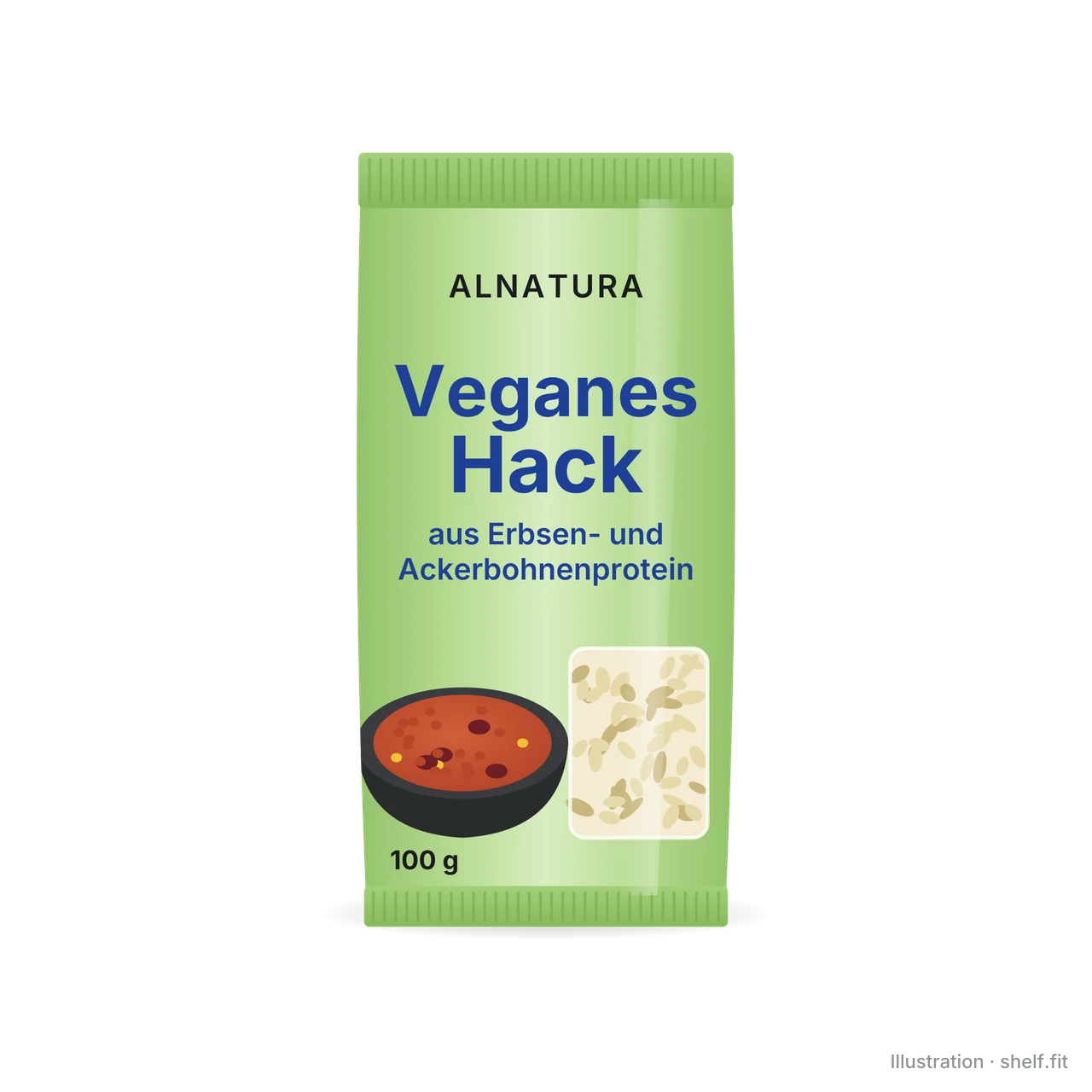 Illustration: Alnatura Bio Veganes Hack, 100-g-Packung