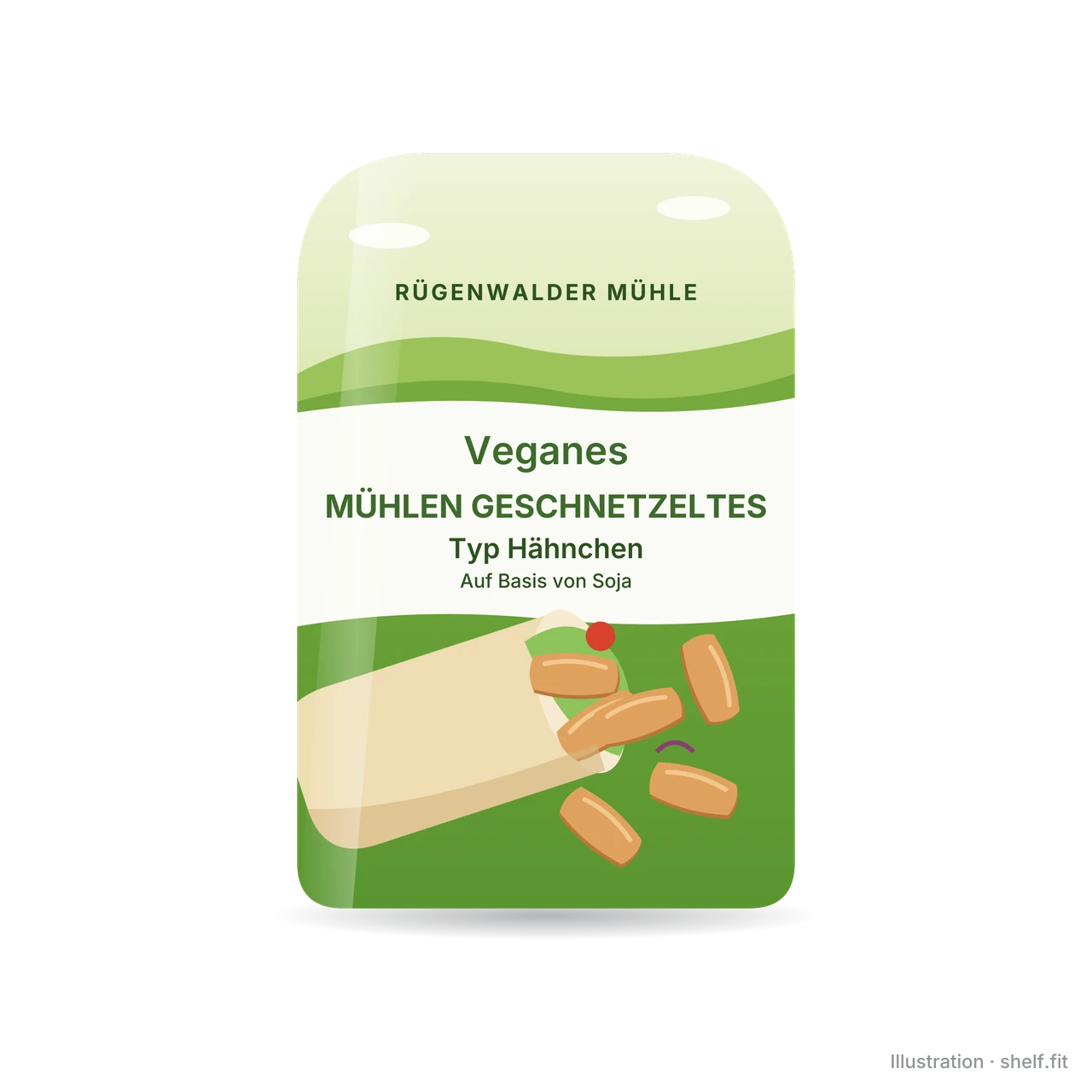 Illustration: Rügenwalder Mühle Veganes Mühlen Geschnetzeltes Typ Hähnchen, 180-g-Packung