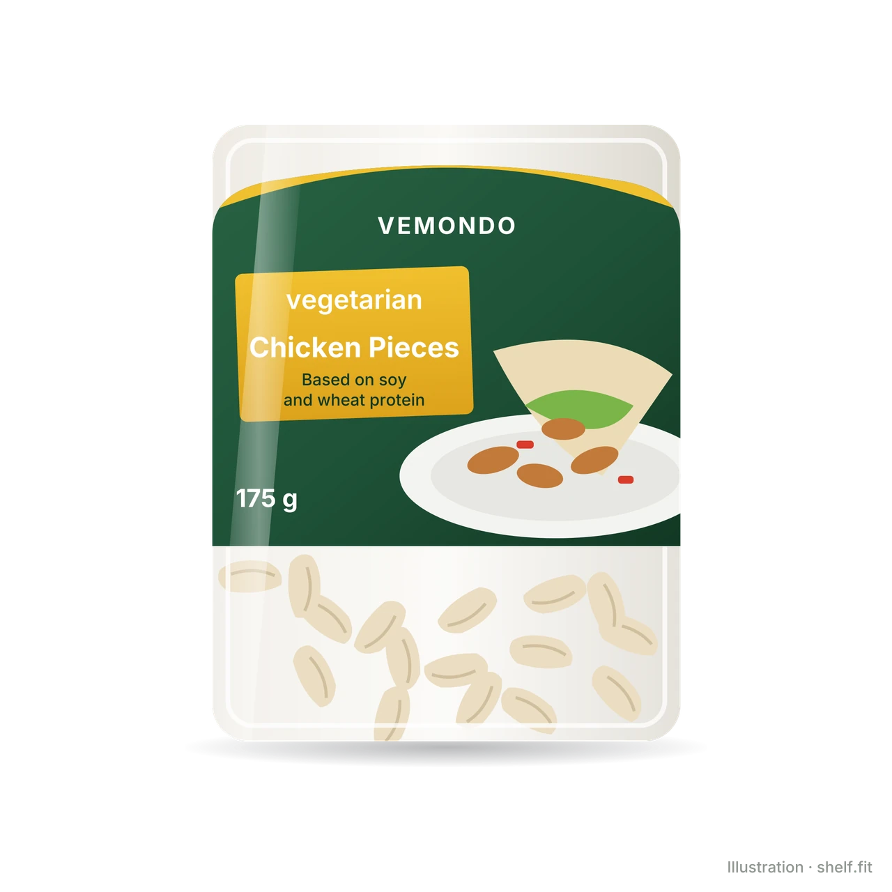 Illustration: Vemondo Vegetarian Chicken Pieces, 175-g-Packung