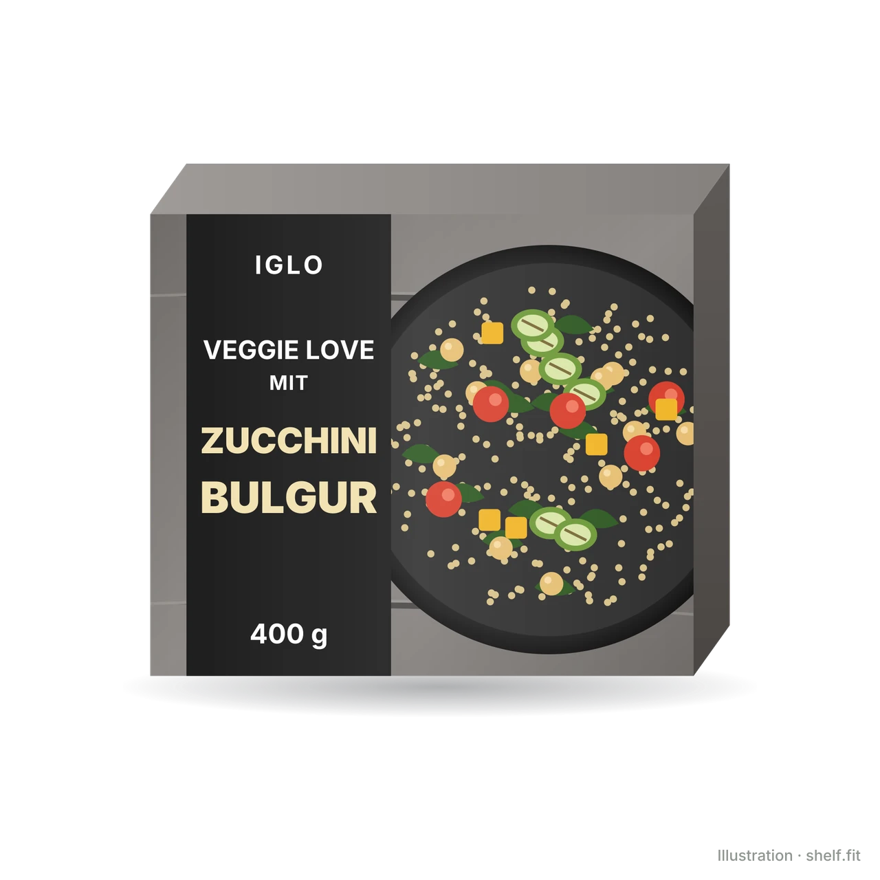 Illustration: Packung iglo Veggie Love Zucchini-Bulgur, 400 g
