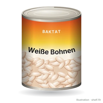 Illustration: Baktat White Beans tin, 800 g tin