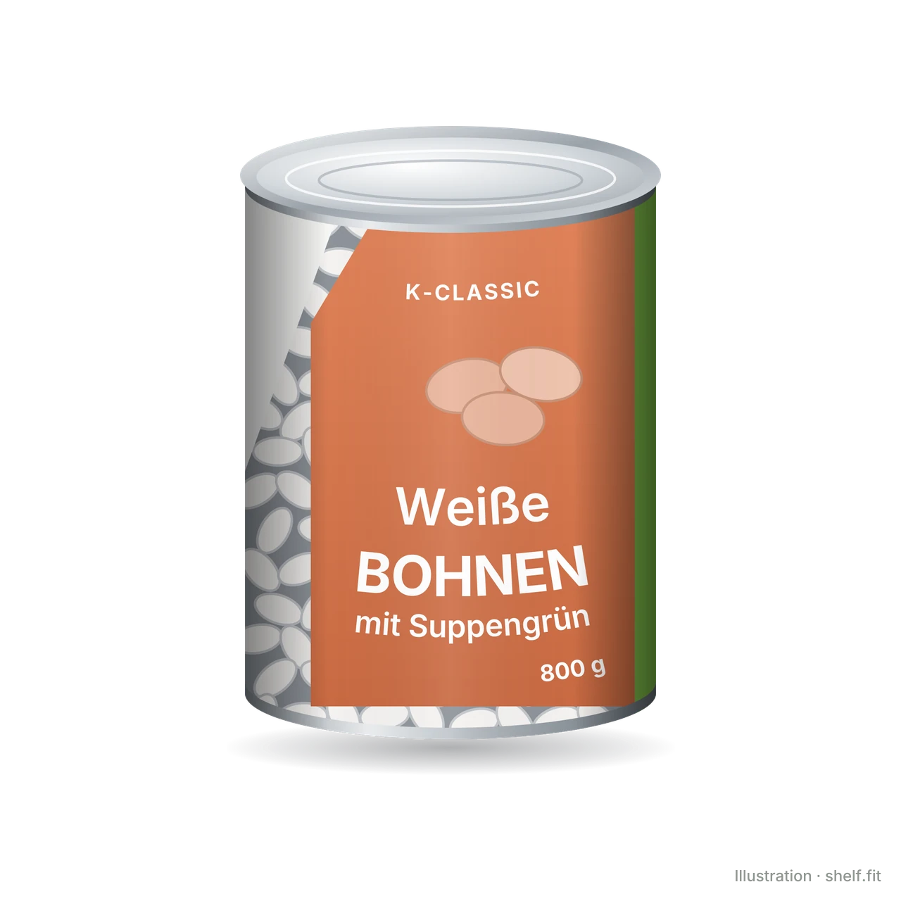 Illustration: Dose K-Classic Weiße Bohnen mit Suppengrün, 800-g-Dose