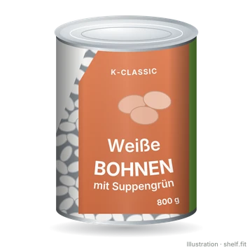 Illustration: Dose K-Classic Weiße Bohnen mit Suppengrün, 800-g-Dose