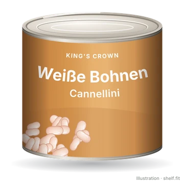 Illustration: King's Crown White Cannellini Beans tin