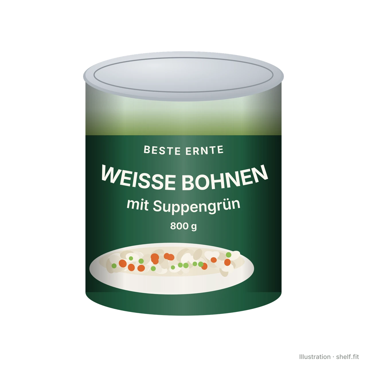 Illustration: Dose Beste Ernte Weiße Bohnen mit Suppengrün, 800 g