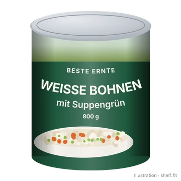 Illustration: Dose Beste Ernte Weiße Bohnen mit Suppengrün, 800 g