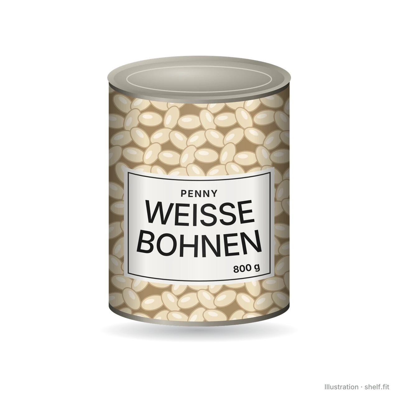 Illustration: Dose Penny Weiße Bohnen, 800-g-Dose