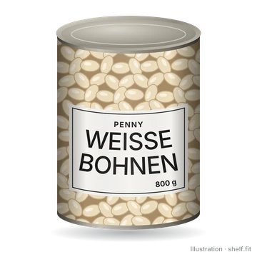 Illustration: Dose Penny Weiße Bohnen, 800-g-Dose