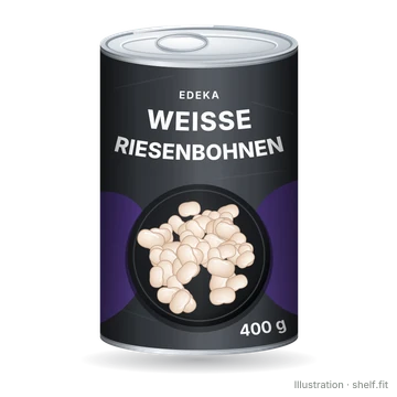 Illustration: Dose EDEKA Weiße Riesenbohnen, 400-g-Dose