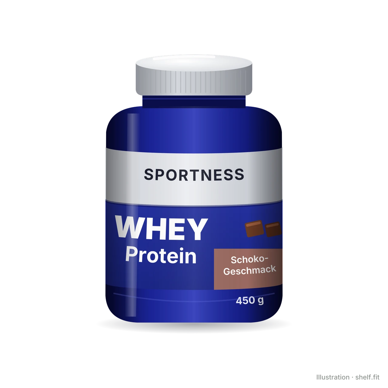 Illustration: Whey Proteinpulver Schoko Geschmack