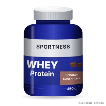 Illustration: Whey Proteinpulver Schoko Geschmack
