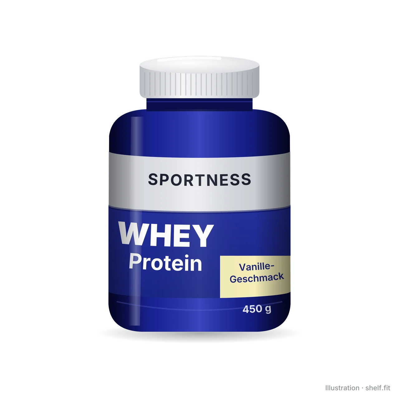 Illustration: Dose Sportness Whey Proteinpulver Vanille Geschmack, 450 g