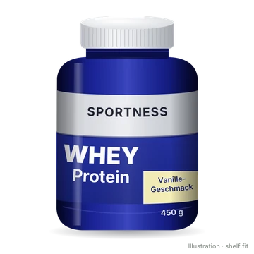 Illustration: Dose Sportness Whey Proteinpulver Vanille Geschmack, 450 g