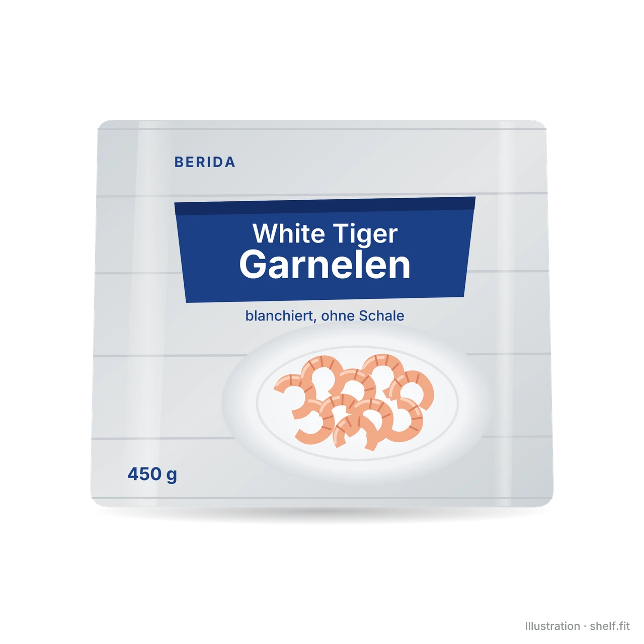Illustration: White Tiger Garnelen, blanchiert, ohne Schale